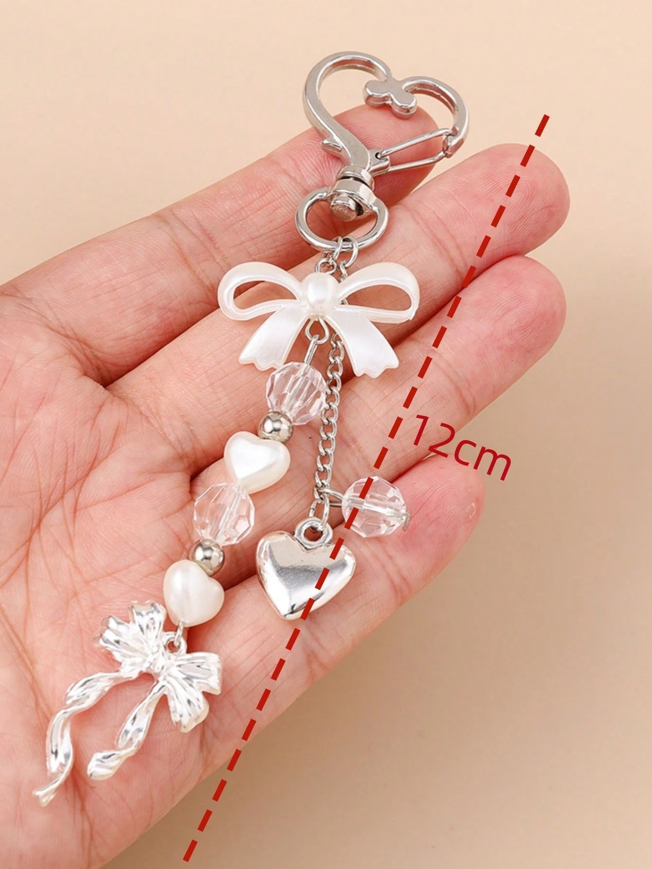 Pearl and Bow Bag Charm
