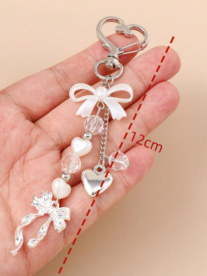 Pearl and Bow Bag Charm