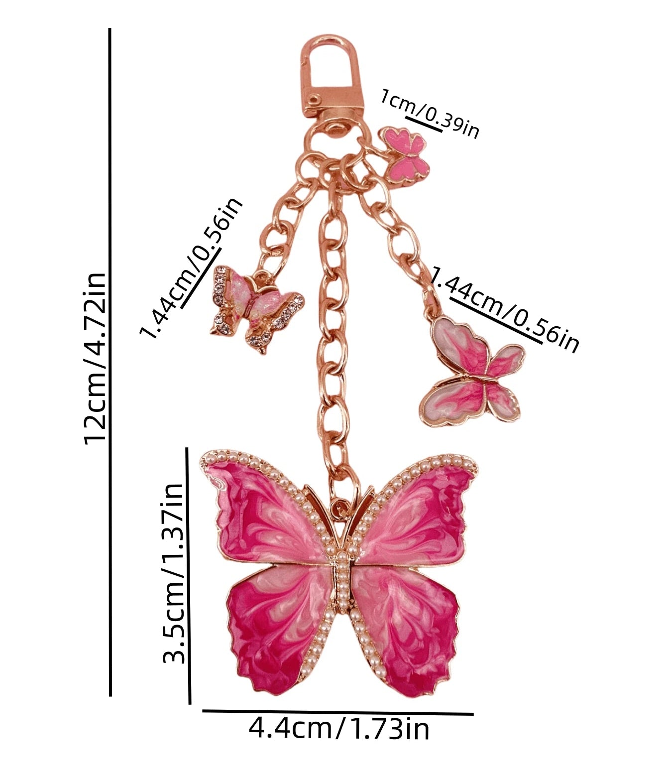 Pink Butterfly Bag Charm