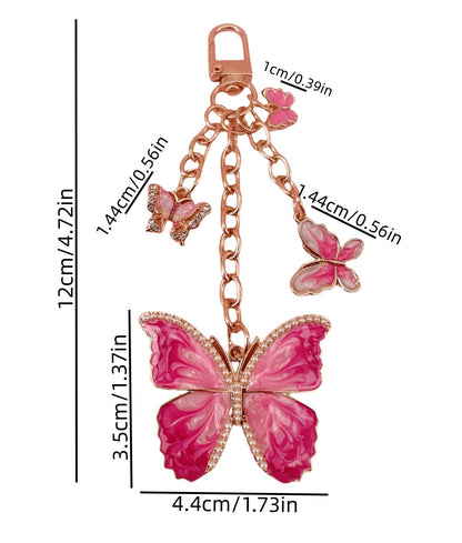 Pink Butterfly Bag Charm