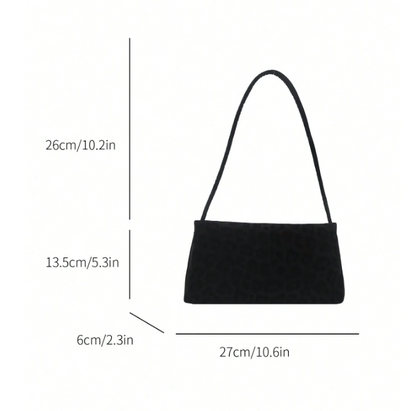 Leopard Print Underarm Bag - Black/Brown
