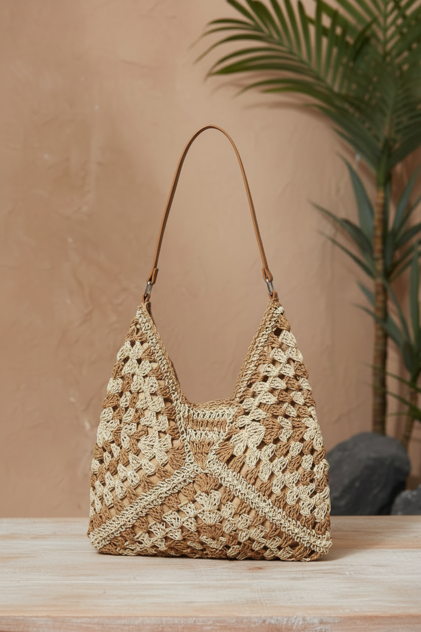 Woven Straw Shoulder Bag