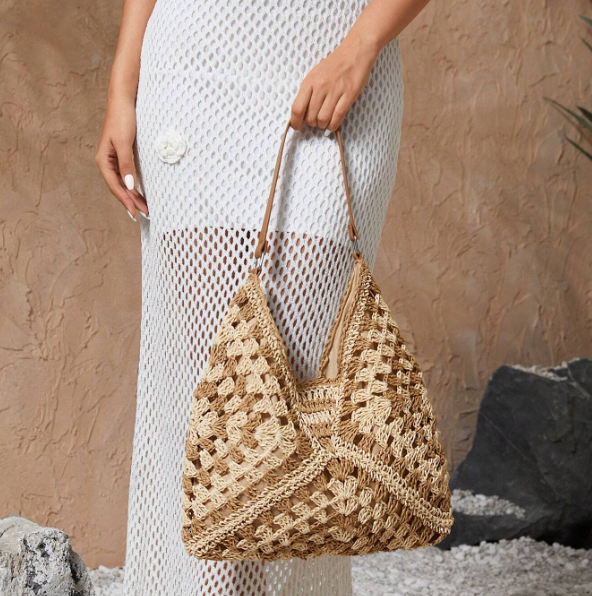 Woven Straw Shoulder Bag
