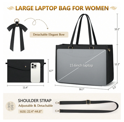 Laptop Bow Tote w/ Pouch