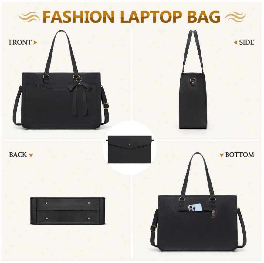 Laptop Bow Tote w/ Pouch