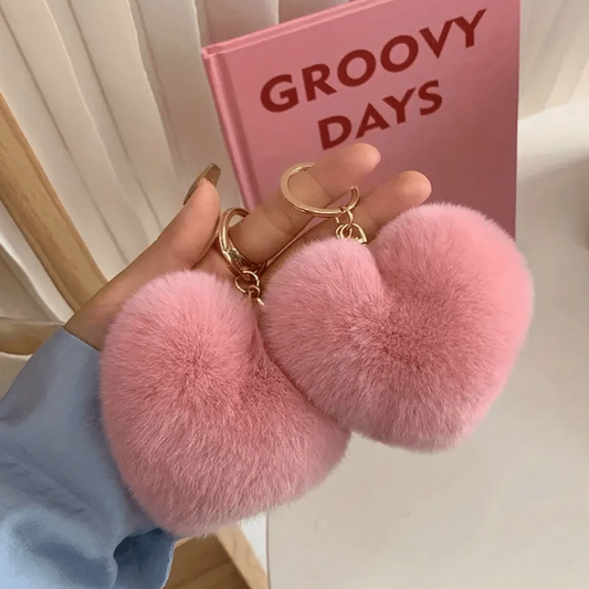 Pink Heart Bag Charm