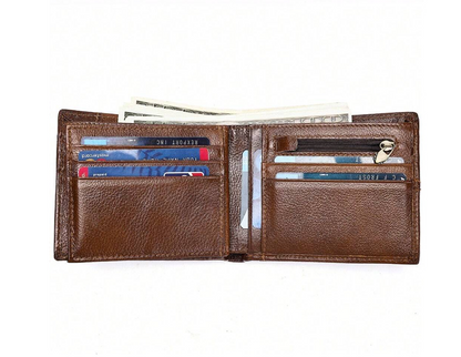 Men's Genuine Leather Wallet - Black/Brown