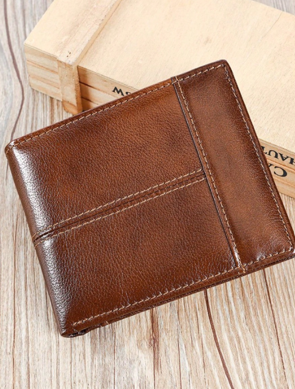 Men's Genuine Leather Wallet - Black/Brown