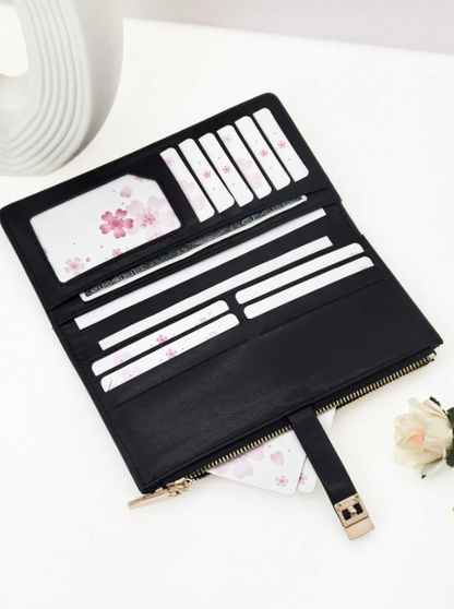 Woven Fabric Patchwork Clutch - Black