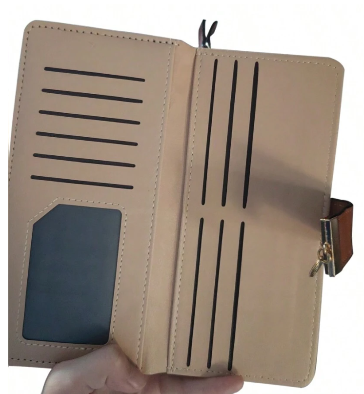 Leaf Design Clutch - Brown
