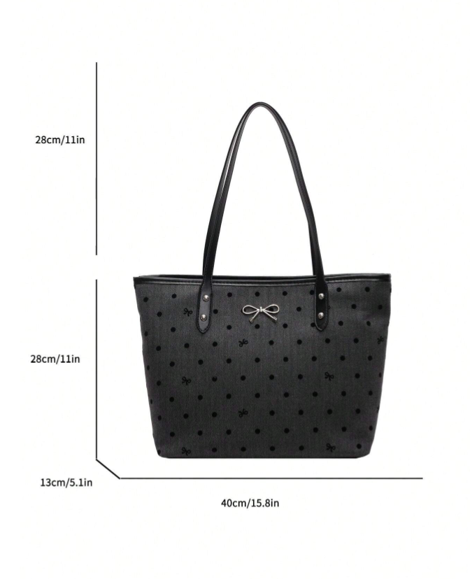 Sassy Patterned Tote with Bow Accent