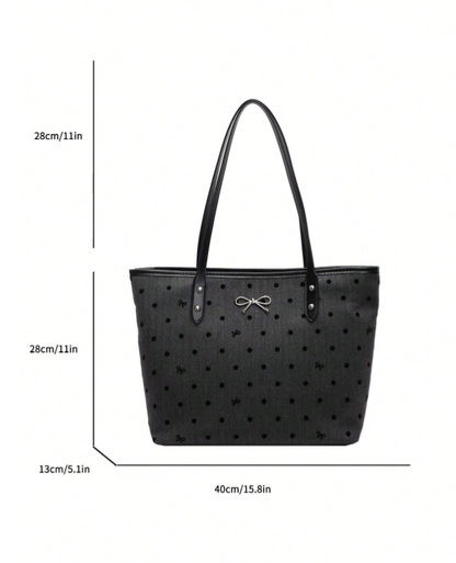 Sassy Patterned Tote with Bow Accent