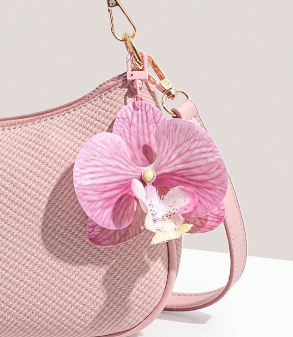 Pink Flower Bag Charm