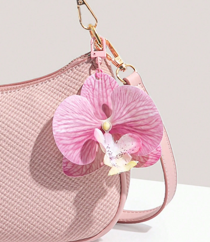 Pink Flower Bag Charm