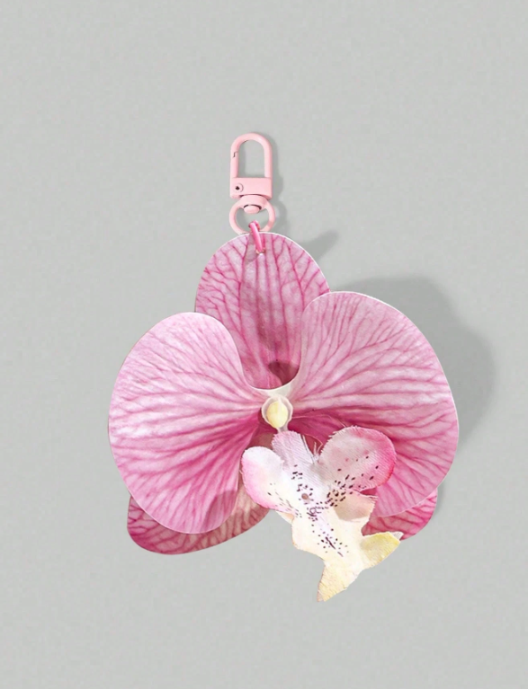 Pink Flower Bag Charm