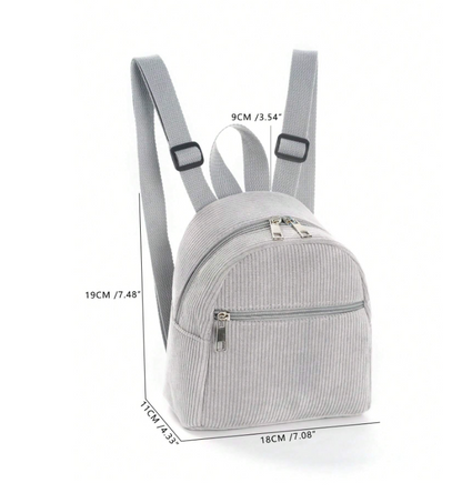 Mini Solid Colour Corduroy Kid's Backpack