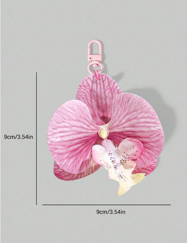 Pink Flower Bag Charm