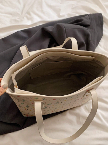 Spring Floral Pattern Tote
