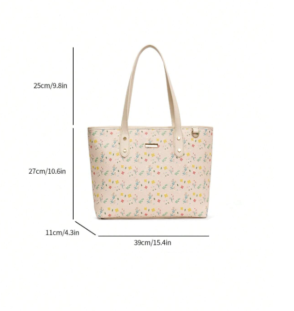Spring Floral Pattern Tote