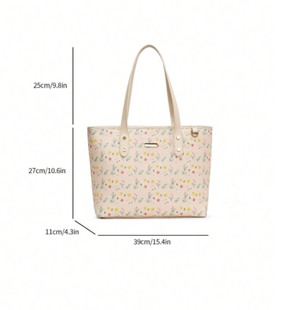 Spring Floral Pattern Tote