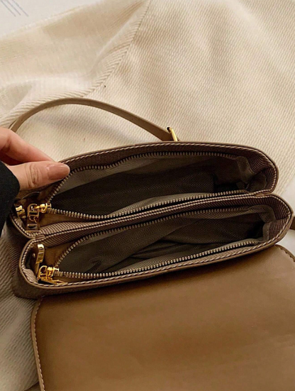 Two Tone Block Crossbody - Brown