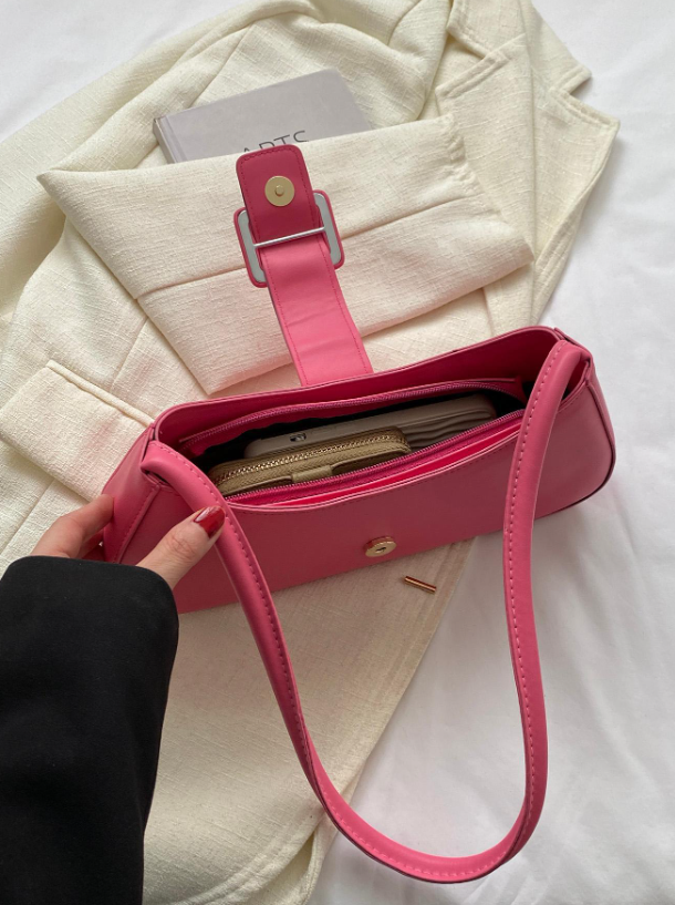 Petit Buckle Bag - Pink/Brown/White