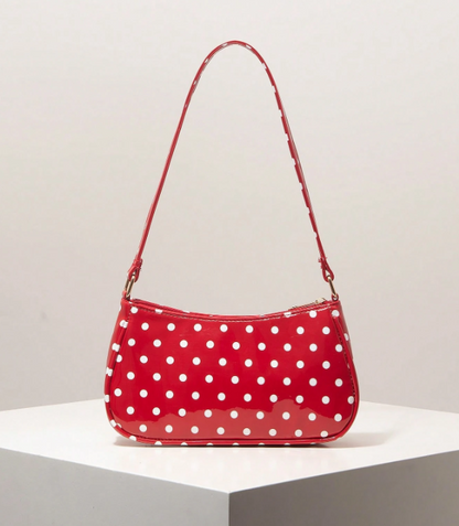 Polka Dot Underarm Bag - Red