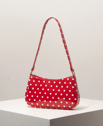 Polka Dot Underarm Bag - Red