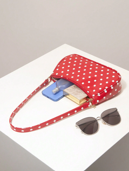 Polka Dot Underarm Bag - Red