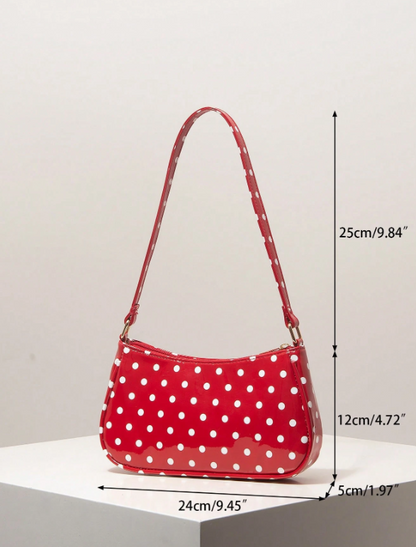 Polka Dot Underarm Bag - Red