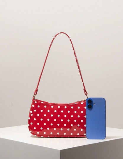 Polka Dot Underarm Bag - Red