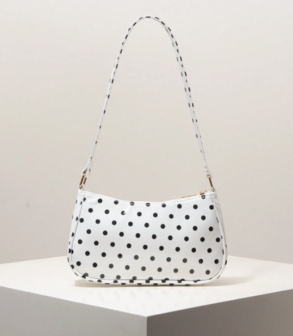 Polka Dot Underarm Bag - White
