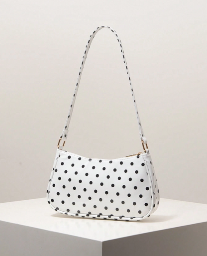 Polka Dot Underarm Bag - White