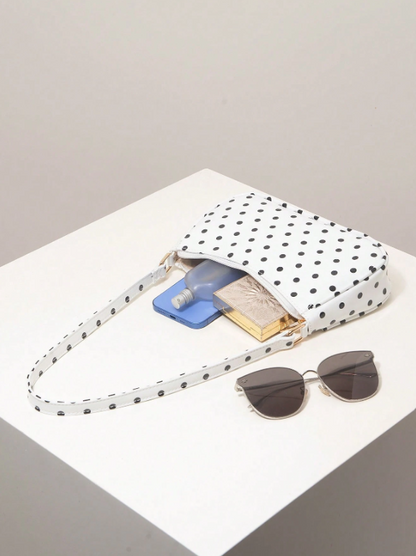 Polka Dot Underarm Bag - White
