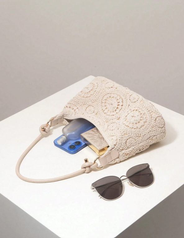 Crochet Woven Underarm Bag