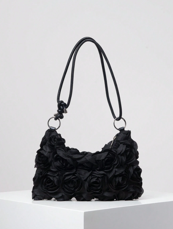 Floral Pattern Underarm - Black