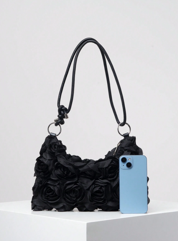 Floral Pattern Underarm - Black