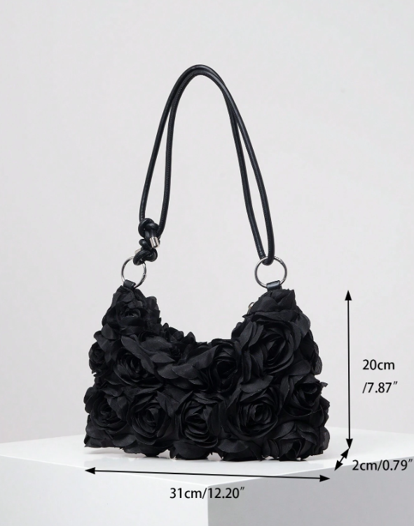 Floral Pattern Underarm - Black