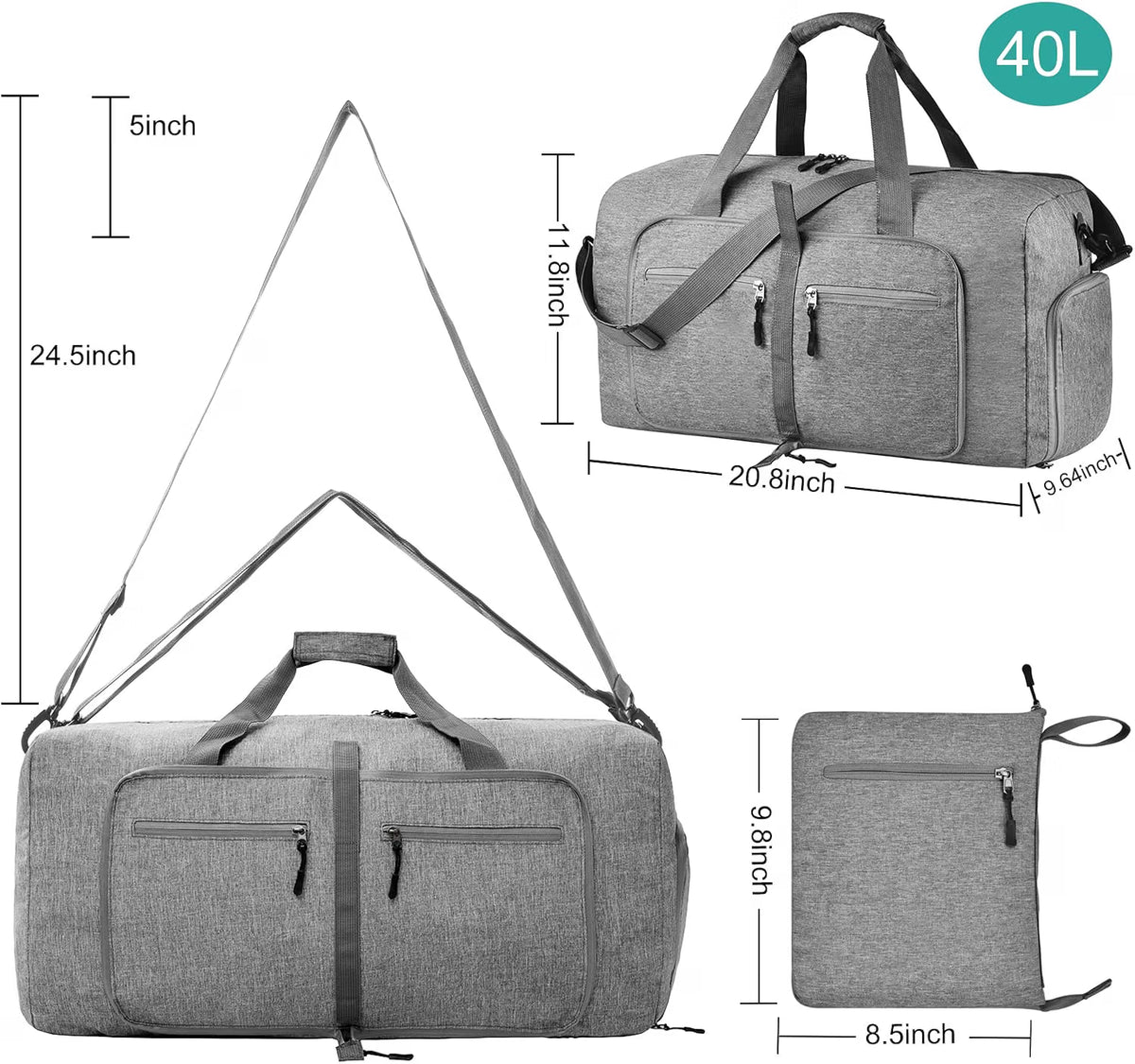 Dimayar 40L Foldable Duffle Bag