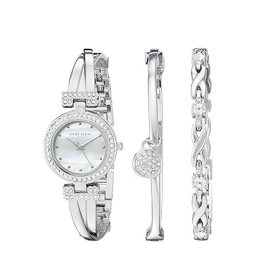 Anne Klein Women's Crystal Accented Set Silver/Gold