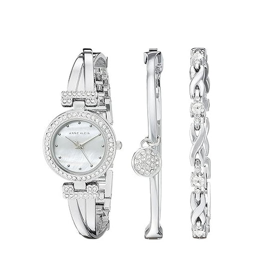 Anne Klein Women's Crystal Accented Set Silver/Gold