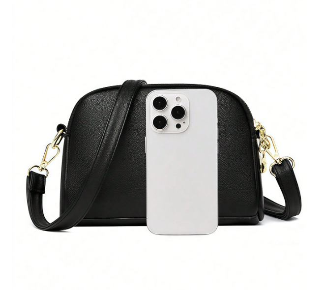 Double-Zipper Crossbody Bag