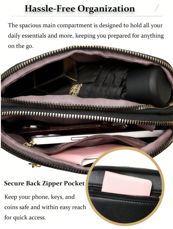Double-Zipper Crossbody Bag