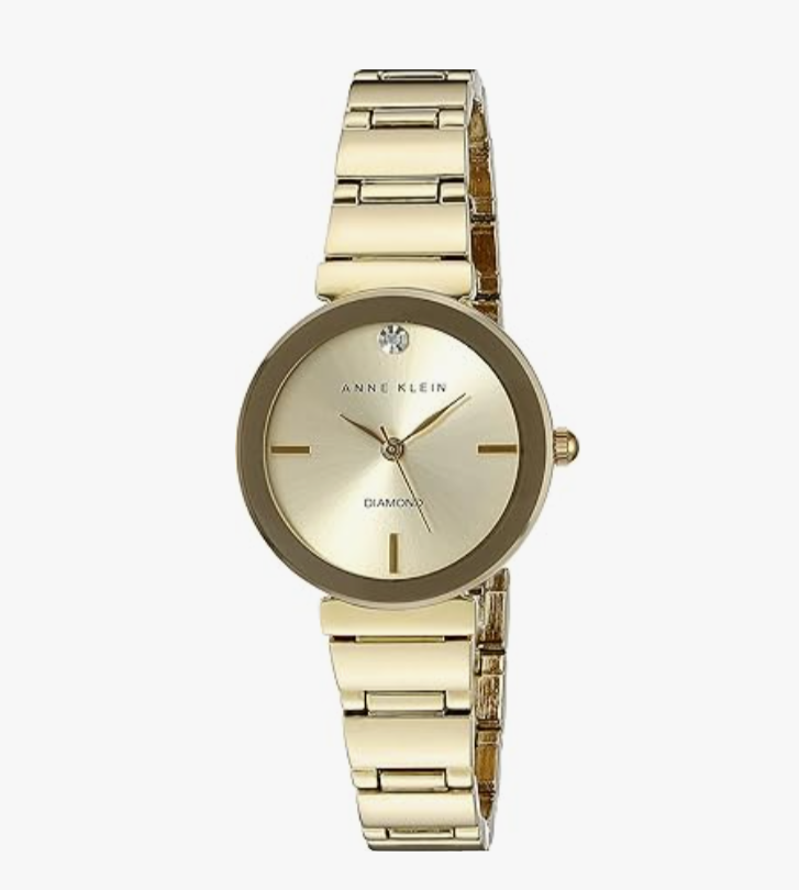 Anne Klein Women's Genuine Diamond Dial Watch Gold