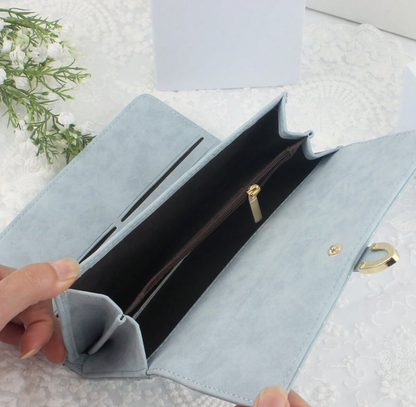 Baby Blue Clutch Gold Hardware