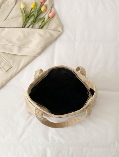 Fabric Tote - Black/Beige