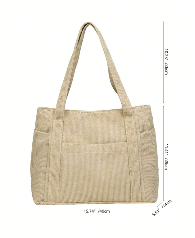 Fabric Tote - Black/Beige