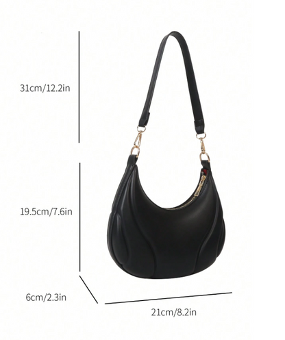 French Style Underarm Bag - Black/Brown