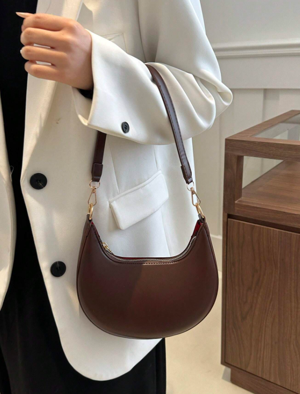 French Style Underarm Bag - Black/Brown