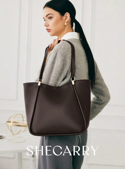 Classy Women Shoulderbag Tote - Brown/Black/Coffee